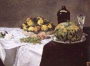 Edouard Manet, Stilleben with melon and peaches